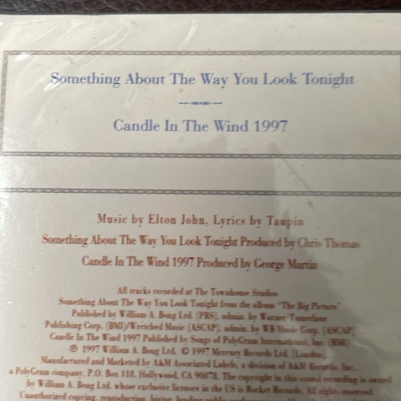 Sealed Elton John Cassette “Candle In The Wind” 1997 cassette. New - Picture 3 of 5